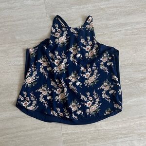 Forever 21 Navy Floral Tank Top